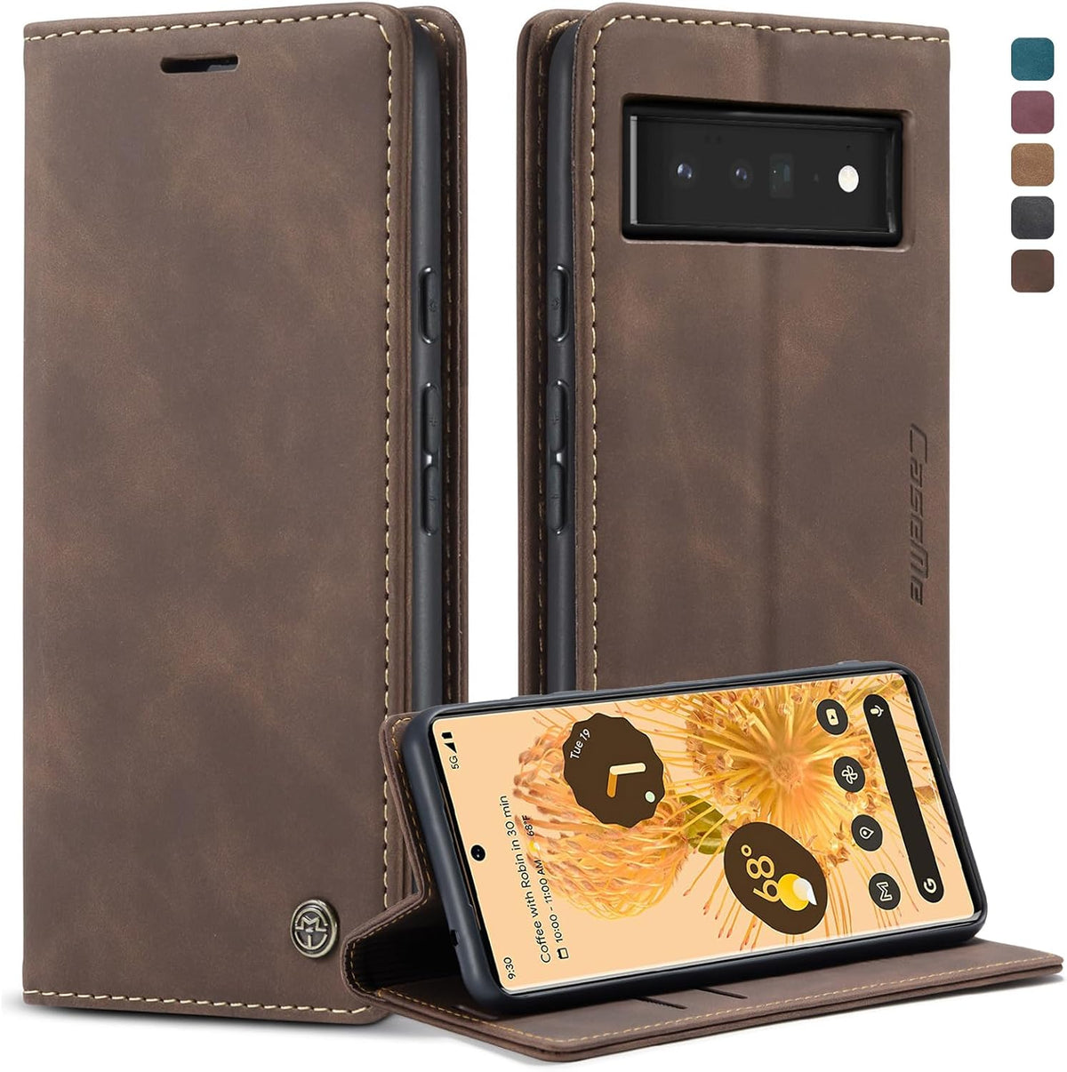 Handyhülle für Honor Magic 6 Pro Hülle Premium PU Klapphülle RFID Lederhülle Faltbare Schutzhülle Kartenfach Standfunktion Handytasche Hülle Honor Magic 6 Pro 5G - Schwarz