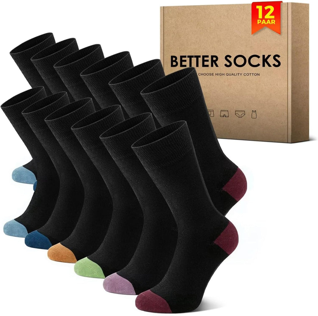 NUOZA 12 Paar Socken Herren Damen Baumwolle Business Atmungsaktive Socks
