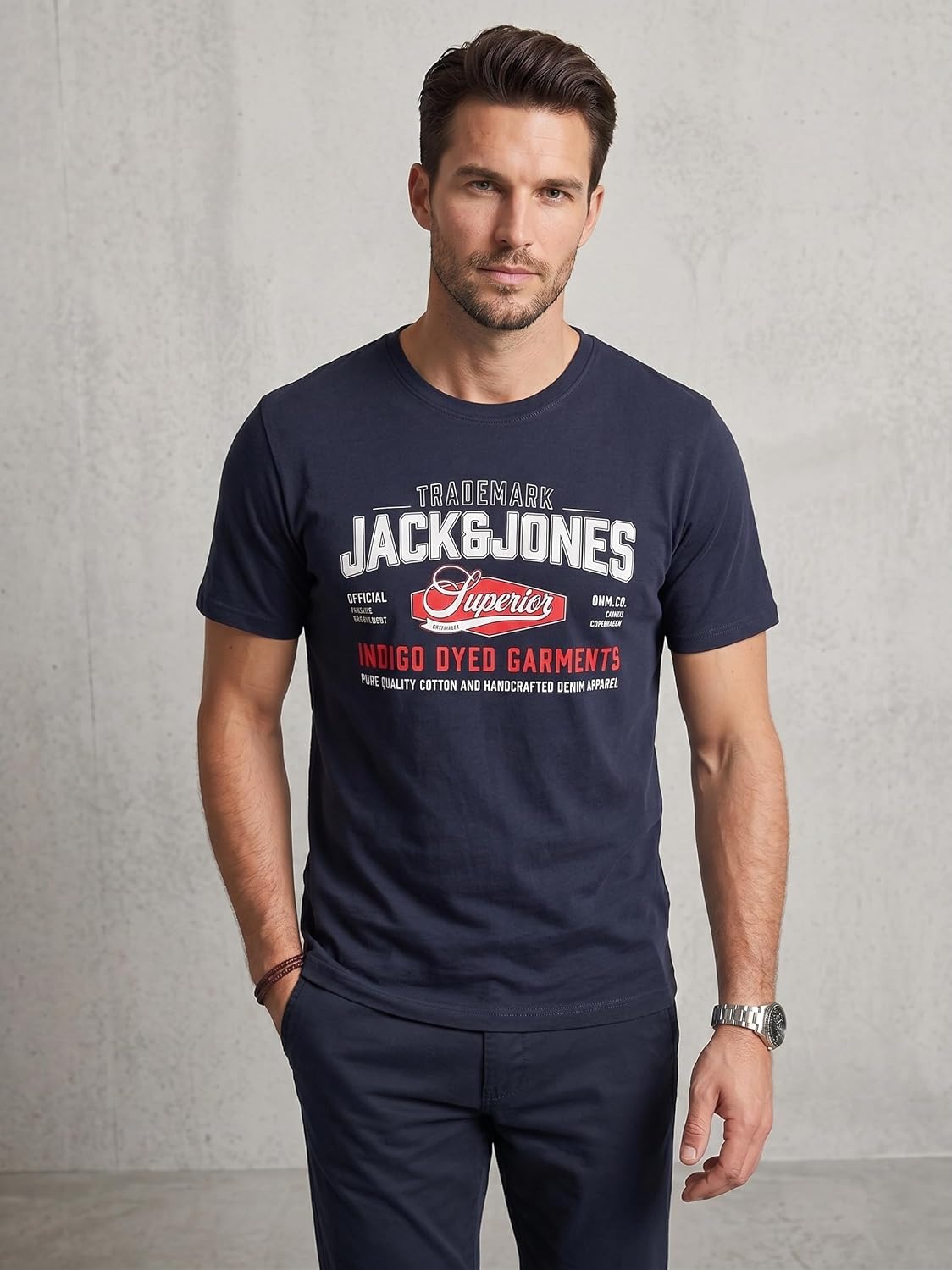 JACK & JONES Herren T-Shirt 3er Pack – Baumwolle, Rundhals, Kurzarm, mit Print – Bequeme Freizeitshirts im modernen Design