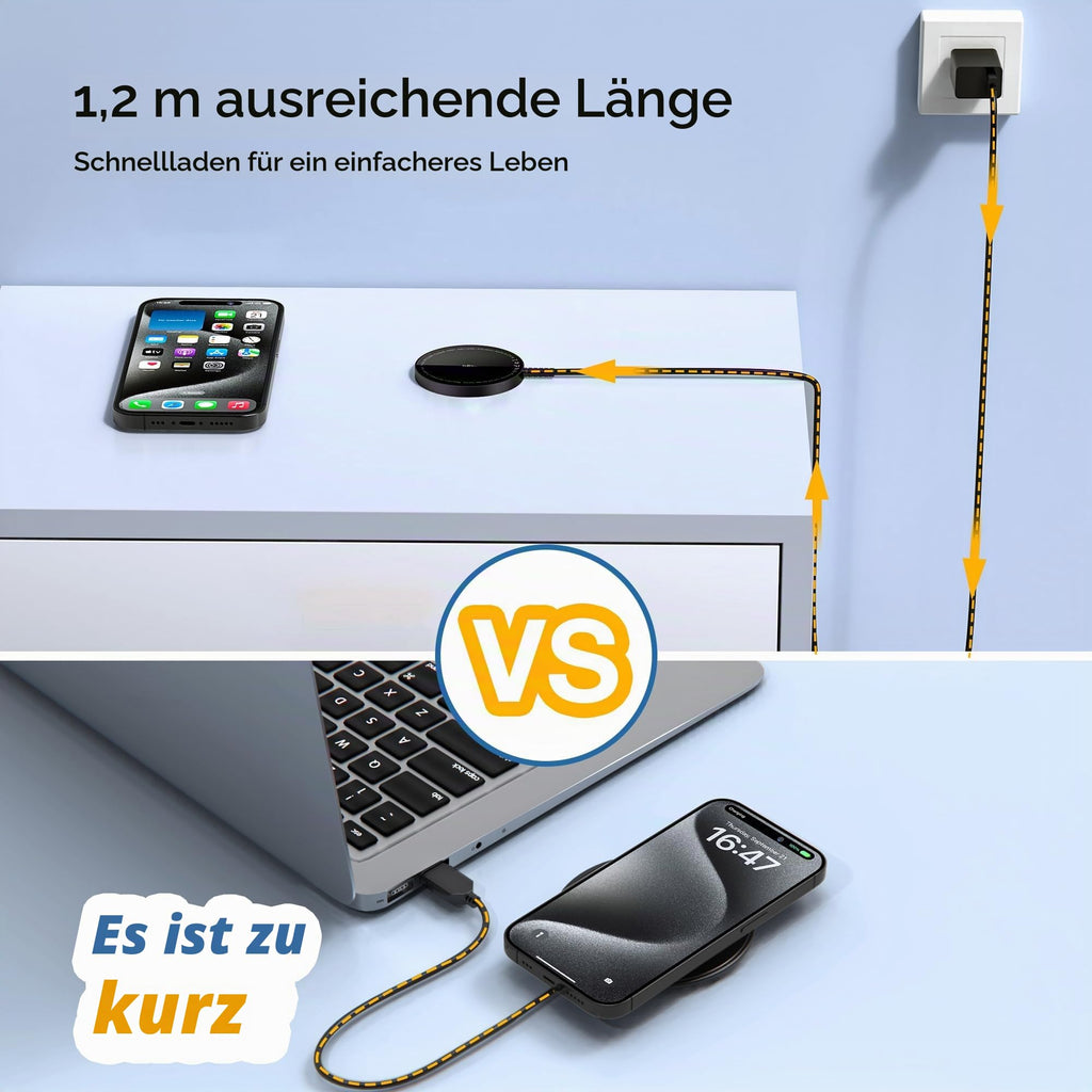 Mag-Safe Ladegerät für iPhone Ladestation: Starker Magnet Wireless Charger
