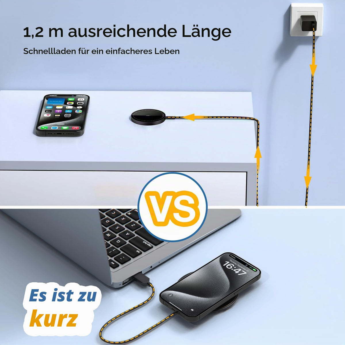Mag-Safe Ladegerät für iPhone Ladestation: Starker Magnet Wireless Charger