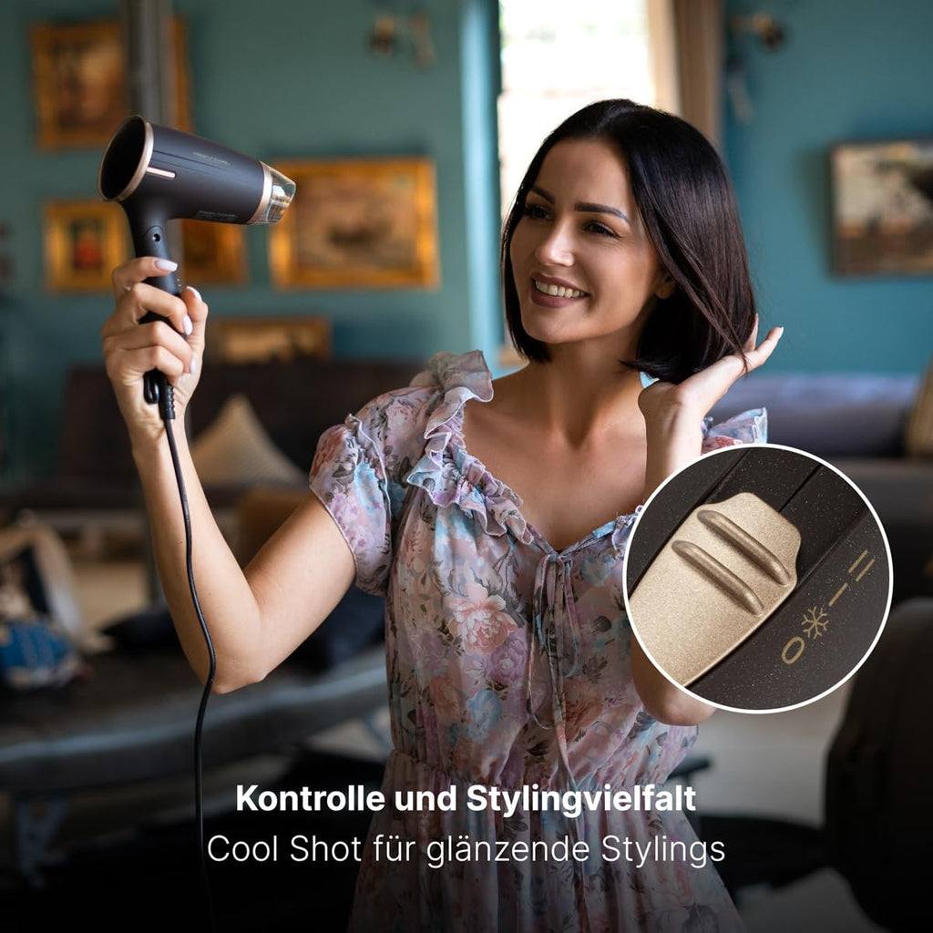 ProfiCare® Haartrockner klappbar | Hair Dryer 1400W | platzsparend mit Klappgriff | kompakter Airstyler | 2 Stufen | Kaltstufe für Style-Fix | Überhitzungsschutz | PC-HT 3009 champagner