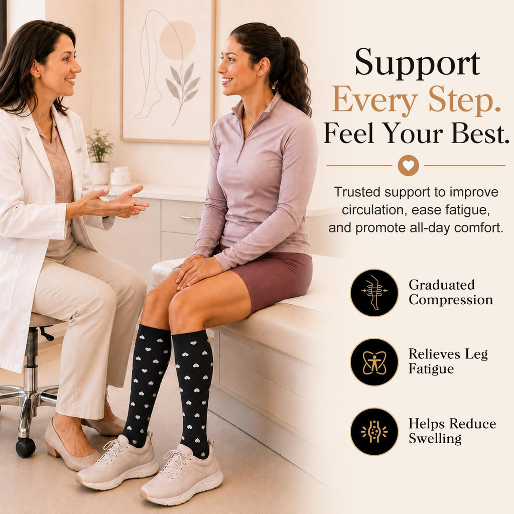 Laite Hebe 4 Pairs-Compression Socks for Women&Men Circulation-Best Support for Nurses,Running,Athletic