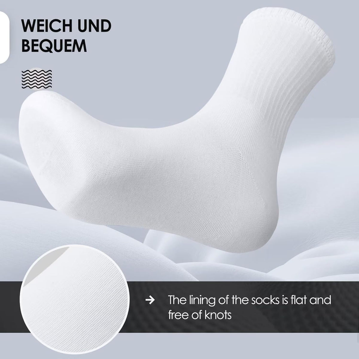 Chaussettes Homme Femme Coton Sport Tennis Course Golf (Lot de 6/12)