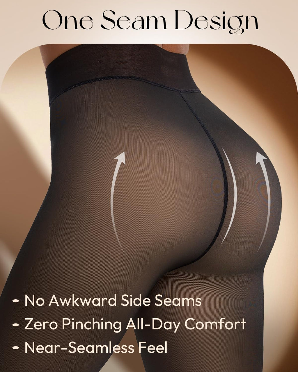 Spring Water Fleece Lined Tights Leggings for Women One Seam Design