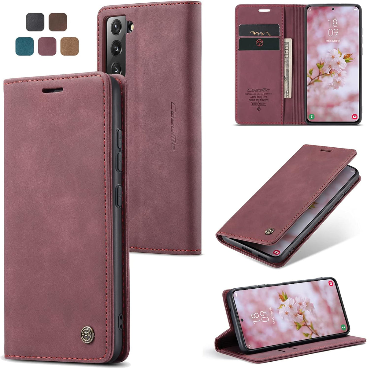 Handyhülle für Honor Magic 6 Pro Hülle Premium PU Klapphülle RFID Lederhülle Faltbare Schutzhülle Kartenfach Standfunktion Handytasche Hülle Honor Magic 6 Pro 5G - Schwarz