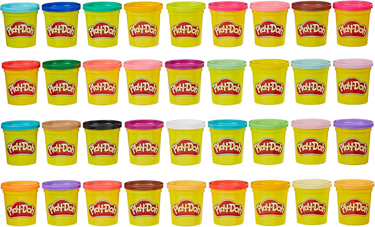 Play-Doh Knete, 36er-Pack Farben-Set, ungiftig, 3-Unzen-Dosen in verschiedenen Farben, Schulbedarf, Spielzeug für Vorschulkinder, ab 2 Jahren (Amazon Exklusiv)