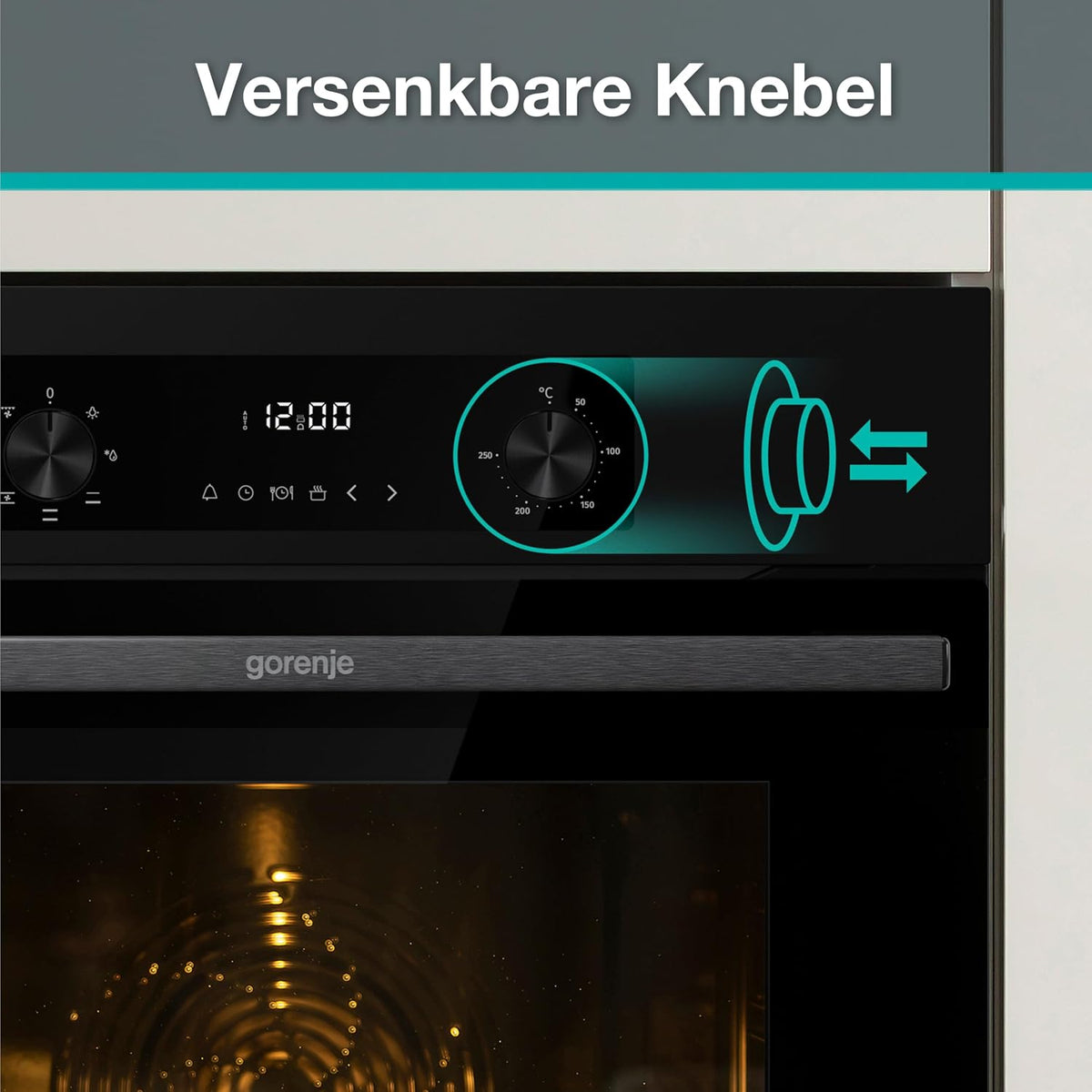 Gorenje BOA6737AO1X Einbaubackofen / 73 Liter/BigSpace/Heißluft / 250° maximale Ofentemperatur/EcoClean-Email / 2fach verglast / 9 Funktionen/EEK: A/Minimale Einbaumaße (HxBxT): 60x 56x 58 cm