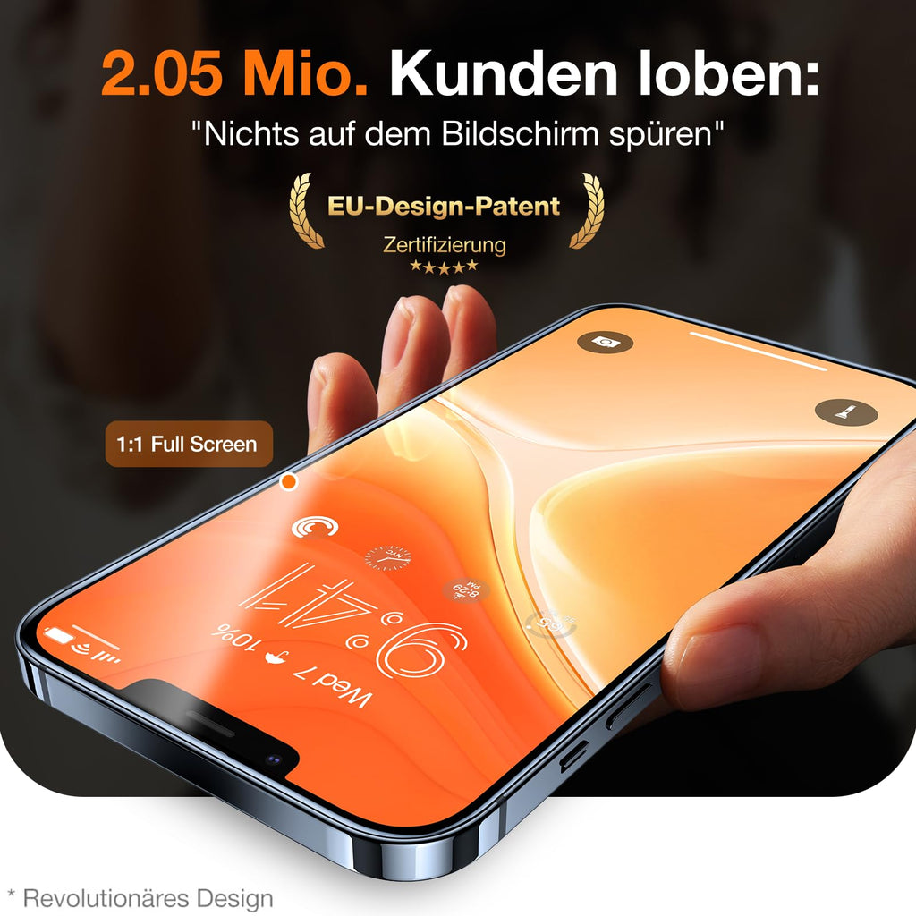 TORRAS für iPhone 18 Pro für Panzerglas TOP 9H+, Auto-Montage, 2 Stück