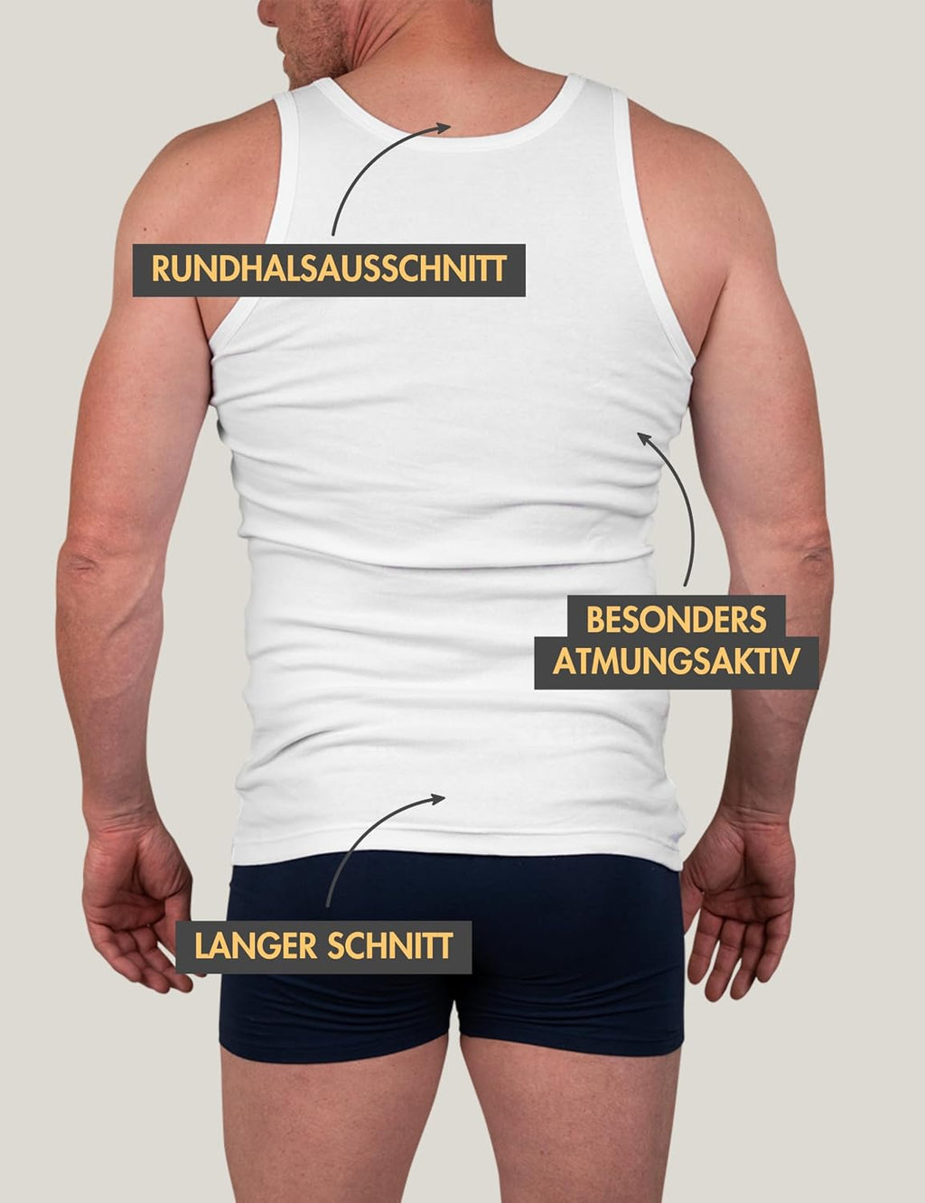 Basic Treasure 5er Pack Unterhemd Herren 100% Baumwolle, Tank Top