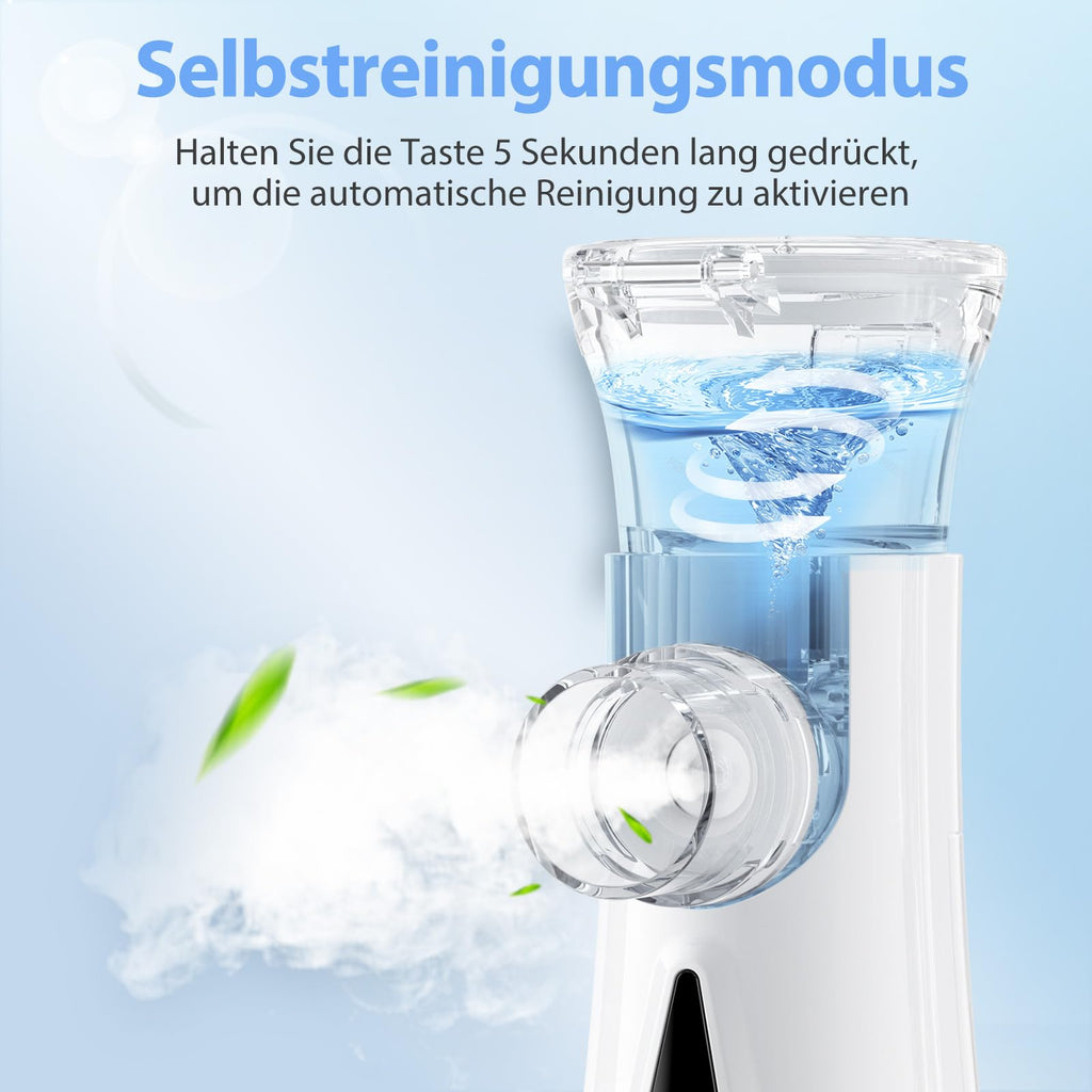 Inhalationsgerät, JOSSIS Ultra Leise Inhaliergeräte für Erwachsene, Kinder, Partikelgröße 1-5µm, Einstellbarer Sprühnebel, Aufladbarer Inhalator