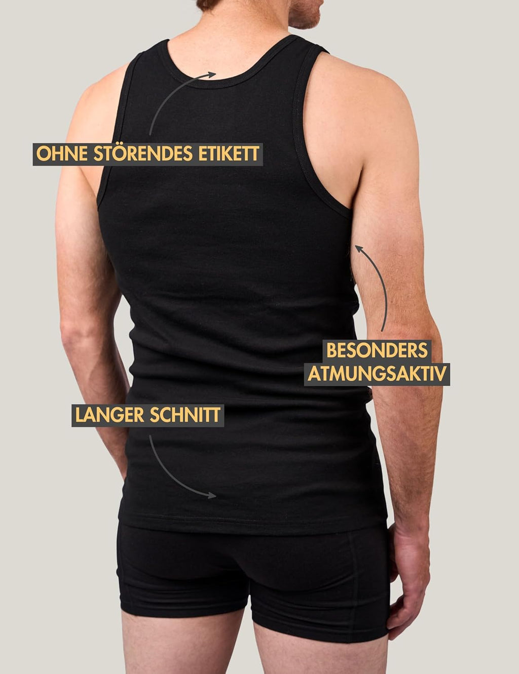 Basic Treasure 5er Pack Unterhemd Herren 100% Baumwolle, Tank Top