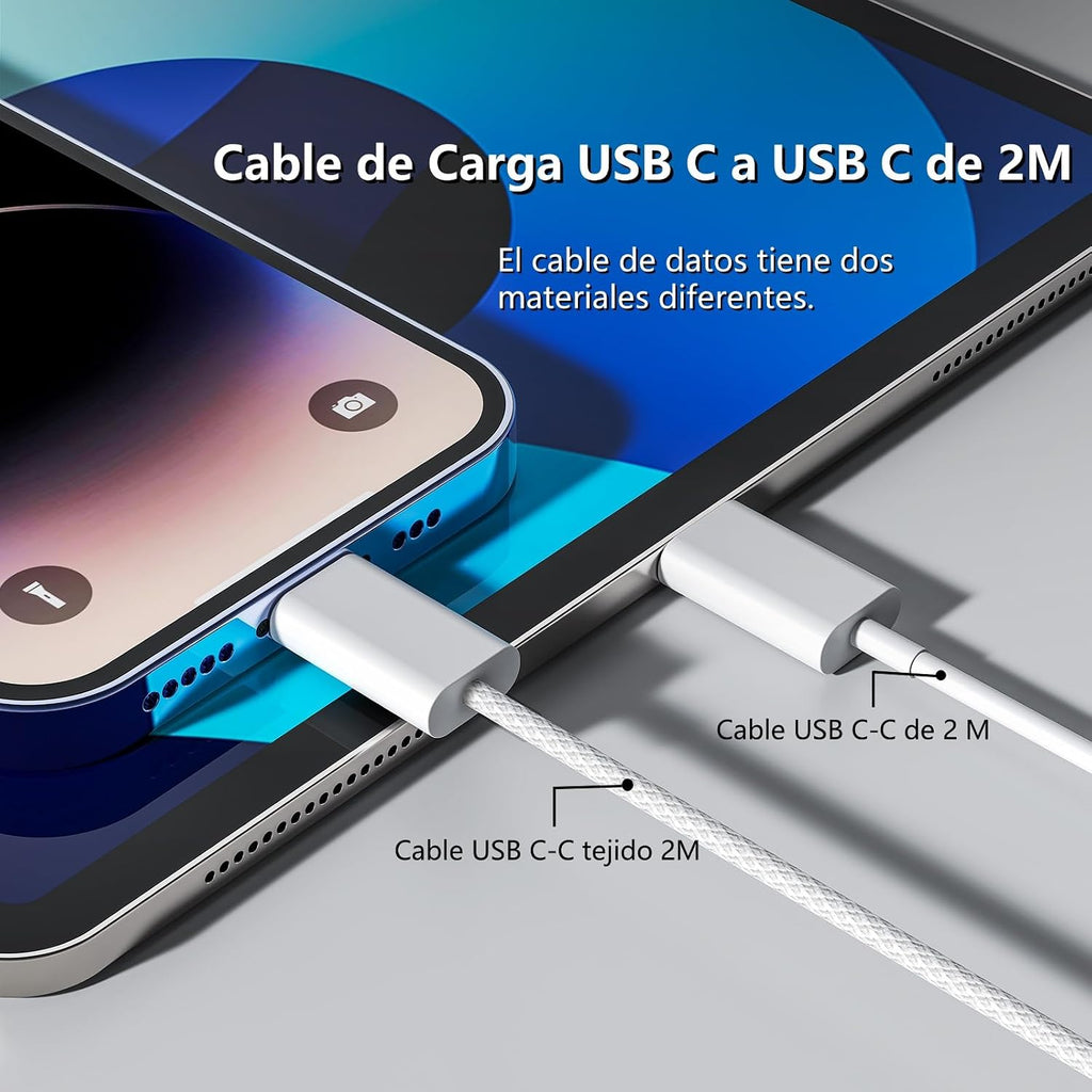 2 Pack 20W USB C Schnellladegerät PD 3.0 für iPhone & iPad + 2m USB-C Schnellladekabel –Handy Ladegerät& Ladekabel für 17 16 15/17 16 15 Pro/17 16 15 Pro Max, Adapter Stecker für iPad Pro/Air/Mini