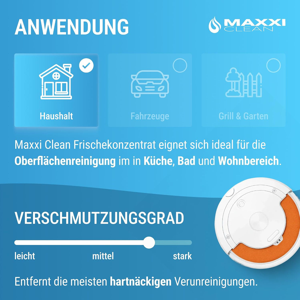 Maxxi Clean 1 x 750 ml Reinigungsmittel für Saugroboter mit Wischfunktion I Konzentrat mit Frische Duft I Universalreiniger für Fliesen, Laminat, Parkett I kompatibel mit gängigen Herstellern