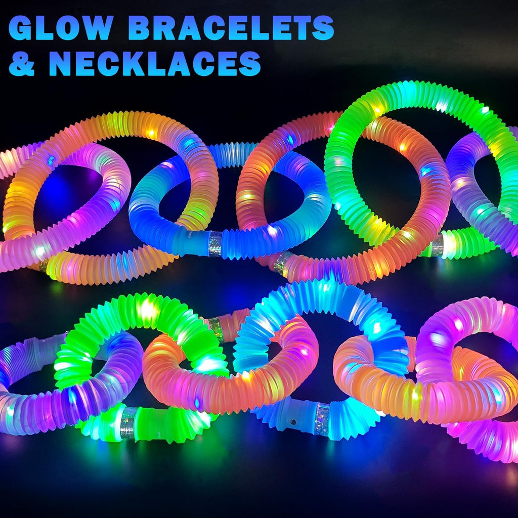 Bulk Glow Sticks Halloween Party Favors 96 PCS,Light up Pop Tubes for Kids