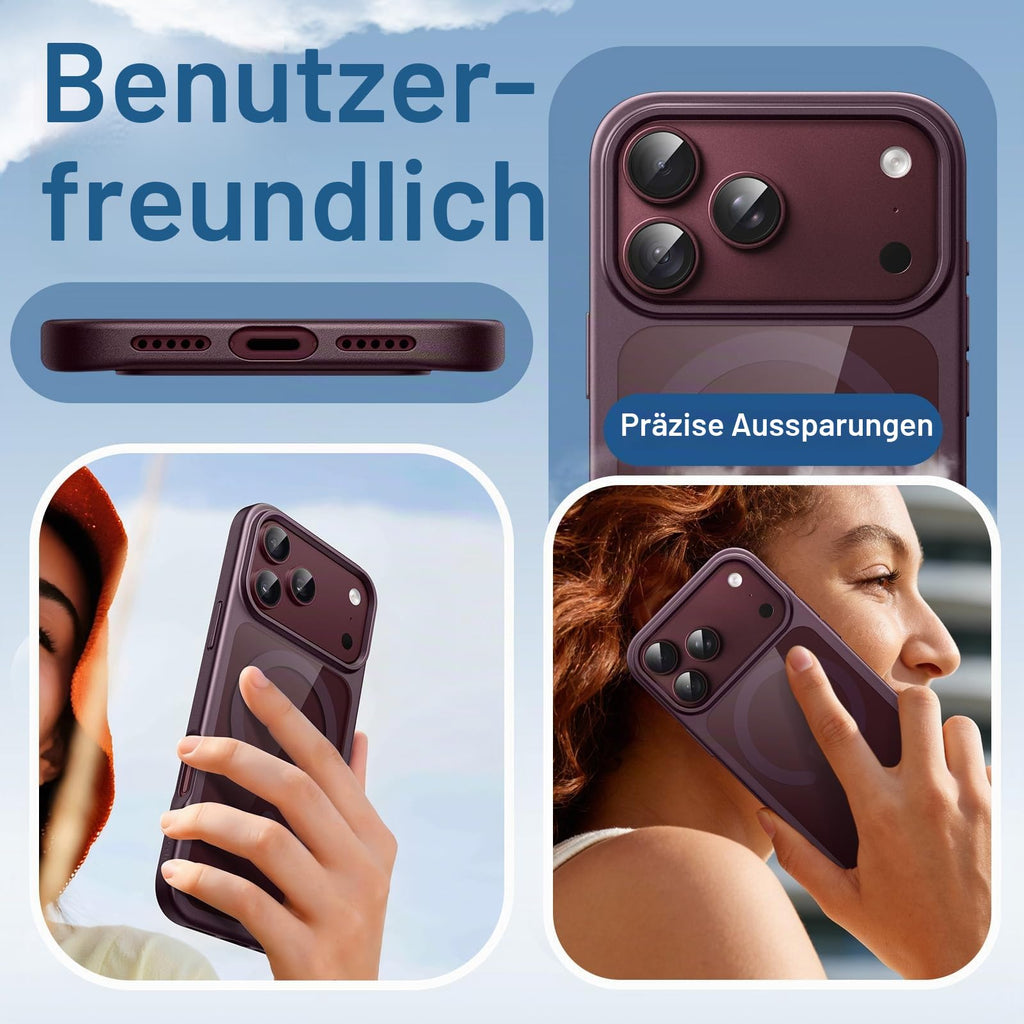 JETech Magnetische Hülle für iPhone 17, Durchsichtig