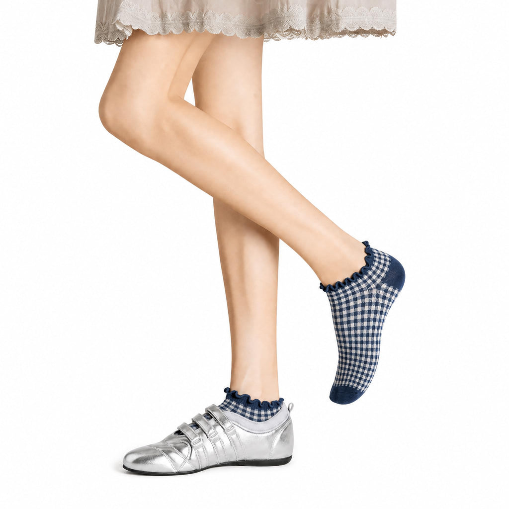 6 Pairs No Show Socks for Women Ruffle Socks Cute Ankle Socks