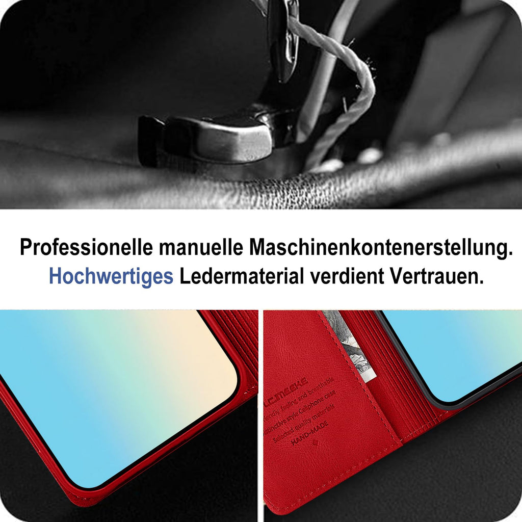Giyer Handyhülle für Samsung Galaxy S24 5G Hülle mit Schutzfolie, Schutzhülle Galaxy S24 5G PU Leder Wallet Flip Case Standfunktion Kartenfach Klapphülle für Samsung S24 Ultra Full Cover (Grün)