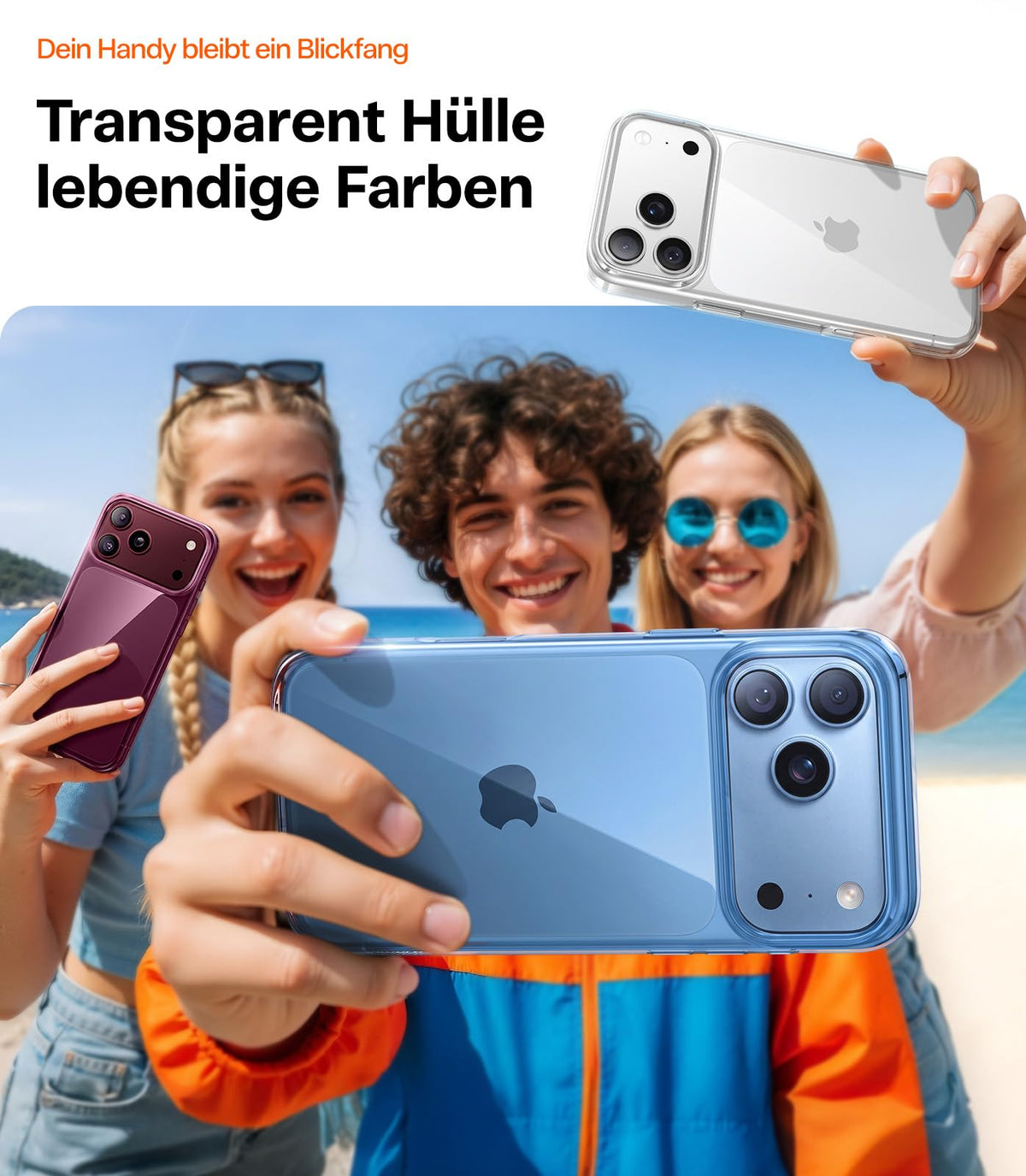 TORRAS für iPhone 18 Pro Hülle iPhone 17 Pro Hülle,Militärschut,Transparent