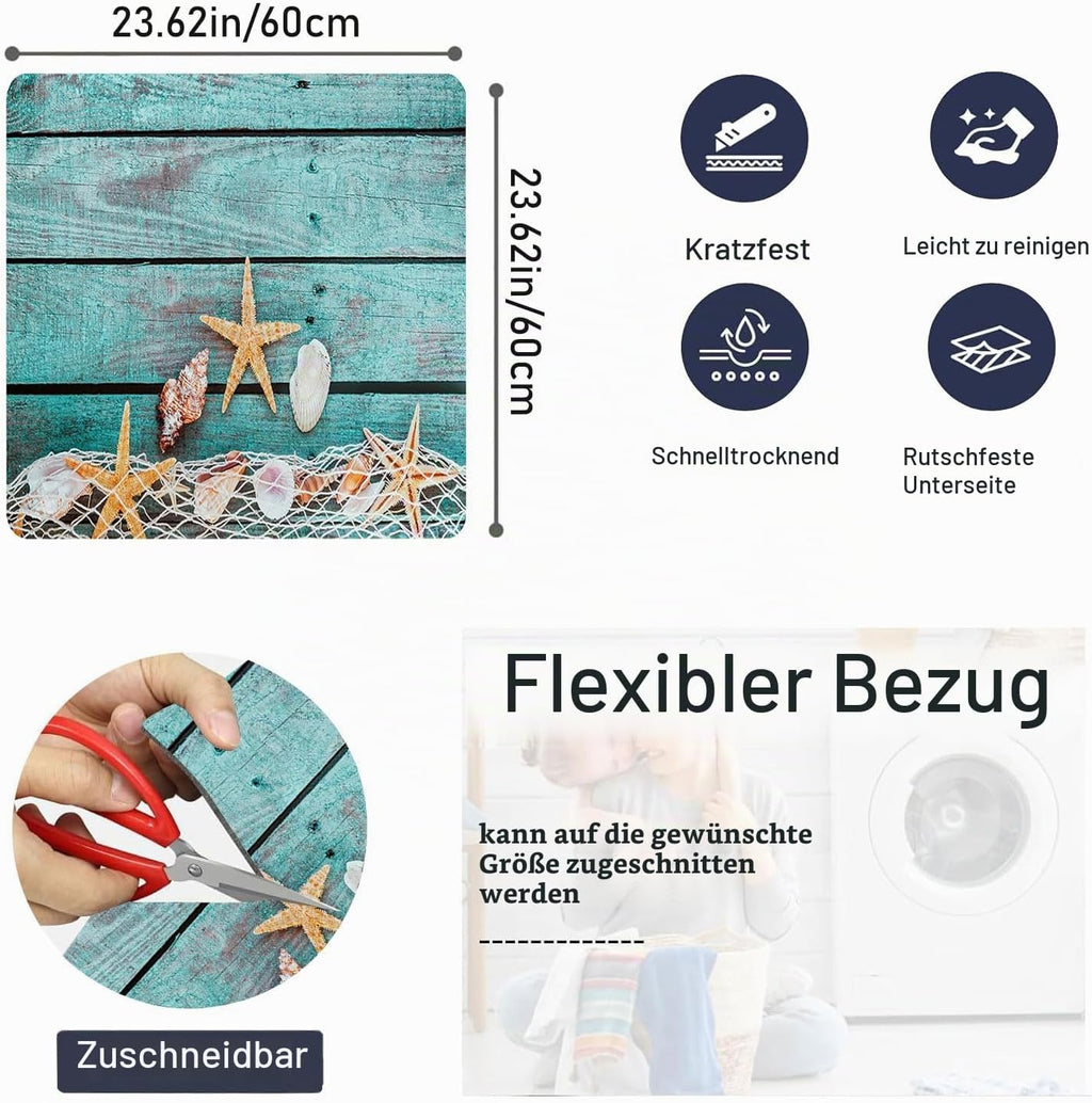 YeahBoom Waschmaschinenauflage 60x60cm,Waschmaschinenabdeckung Universal