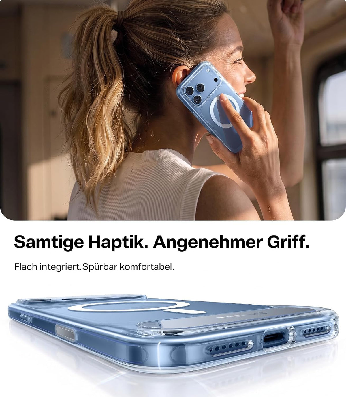 TORRAS Ostand L1 Hülle für iPhone 16 Pro für MagSafe Case, Schwarz