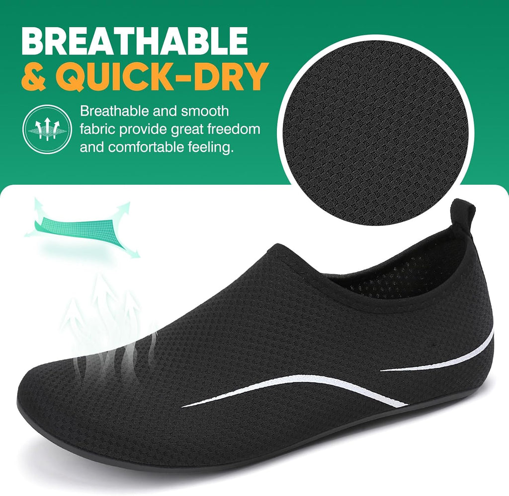 Water Shoes for Women Men Quick-Dry Beach Swim Socks with Non-Slip Sole