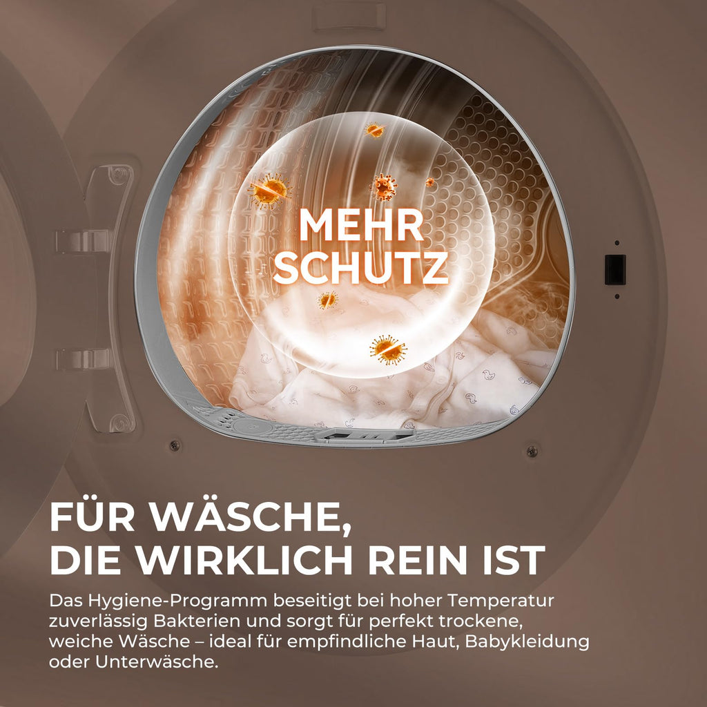 Haier Wärmepumpentrockner 9kg I G7 Serie I Klasse B I AI Power Inverter Motor, iOn Air Fresh, Pillow-Schontrommel, Automatik- & Hygiene-Programm, hOn AppI HD90-B667U1