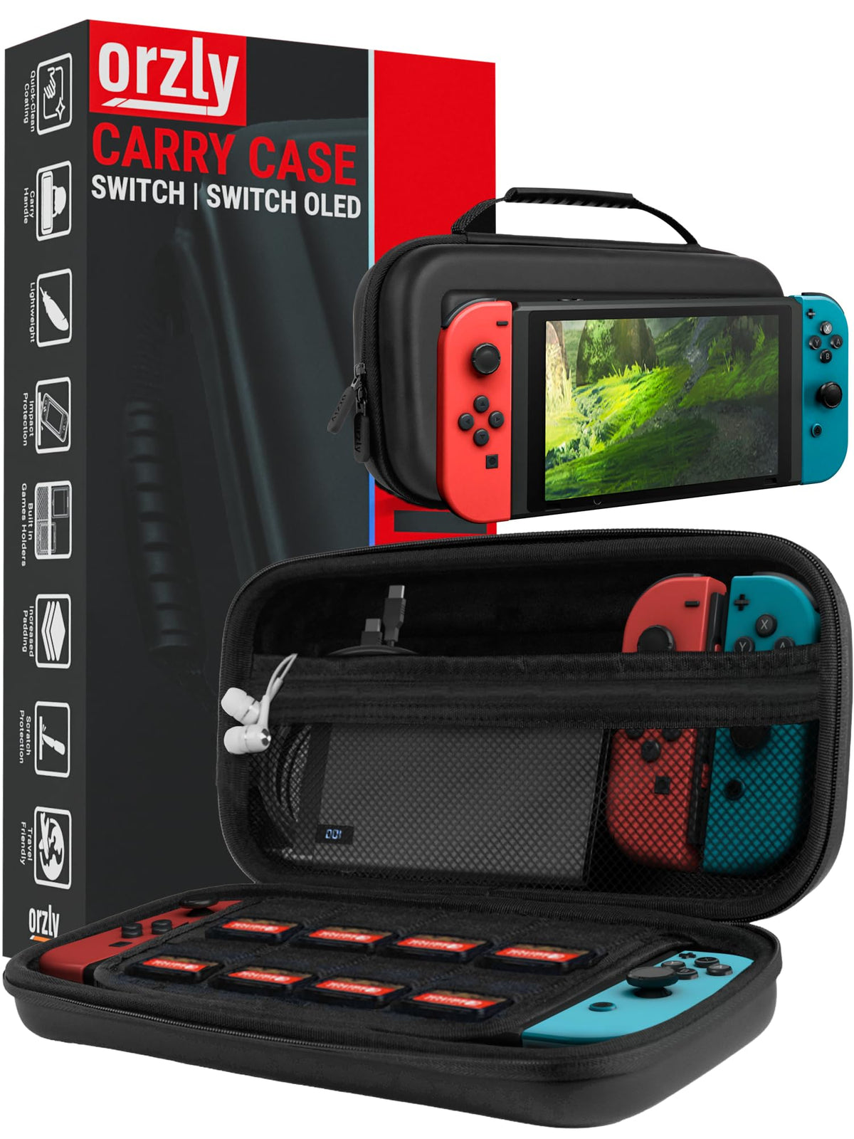 Orzly Tragetasche kompatibel mit Nintendo Switch Lite (2019) – Aufbewahrungstasche - Hartschalen Case/Hülle/Schutzhülle für die Verwendung mit der Nintendo Switch Lite Konsole & Accesoires - ROSA