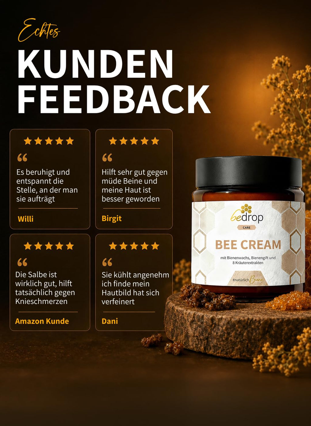 bedrop Bee Cream Bienengiftsalbe hochdosiert (kühlend & wärmend) - 100g