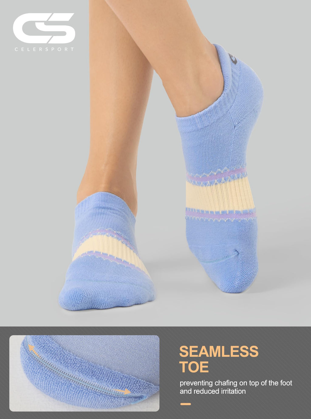 CS CELERSPORT 6 Paar kurze Sportsocken für Damen und Herren, Sneaker-Socken für Laufen und Sport mit Fersenlasche