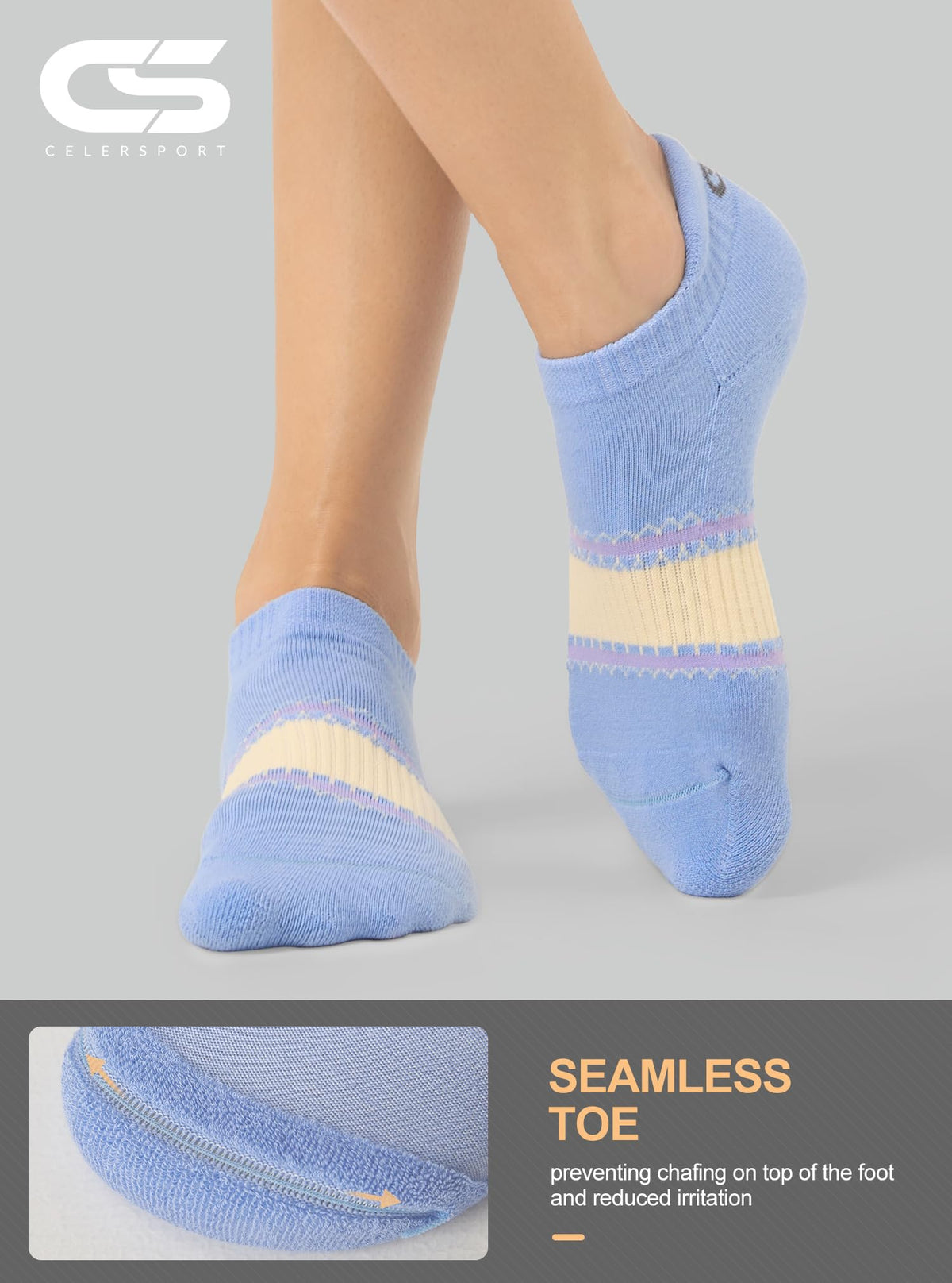 CS CELERSPORT 6 Paar kurze Sportsocken für Damen und Herren, Sneaker-Socken für Laufen und Sport mit Fersenlasche