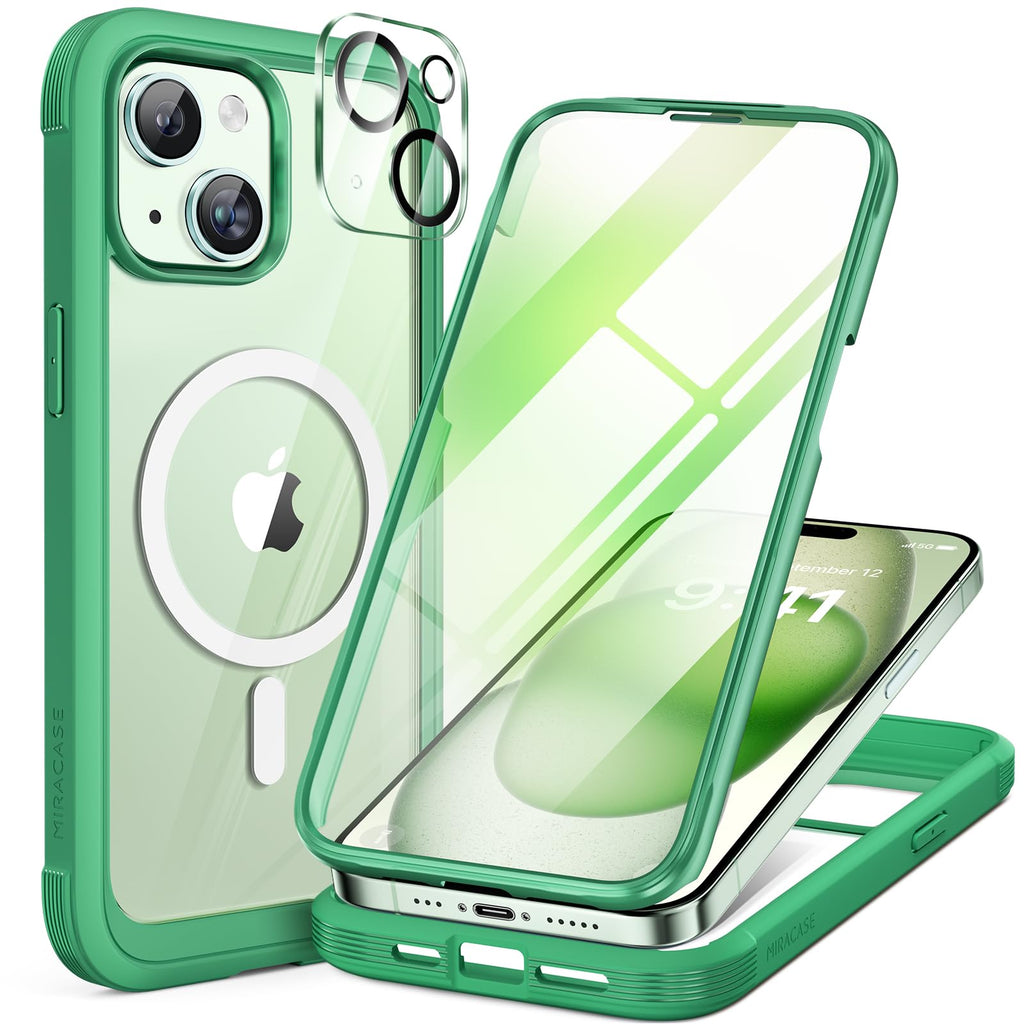 Miracase für iPhone 17 Hülle 6,3 Zoll,360 Grad Komplettschutz,Schwarz