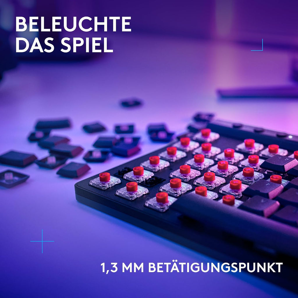 Logitech G G515 LIGHTSPEED TKL kabellose flache Gaming-Tastatur (Schwarz)