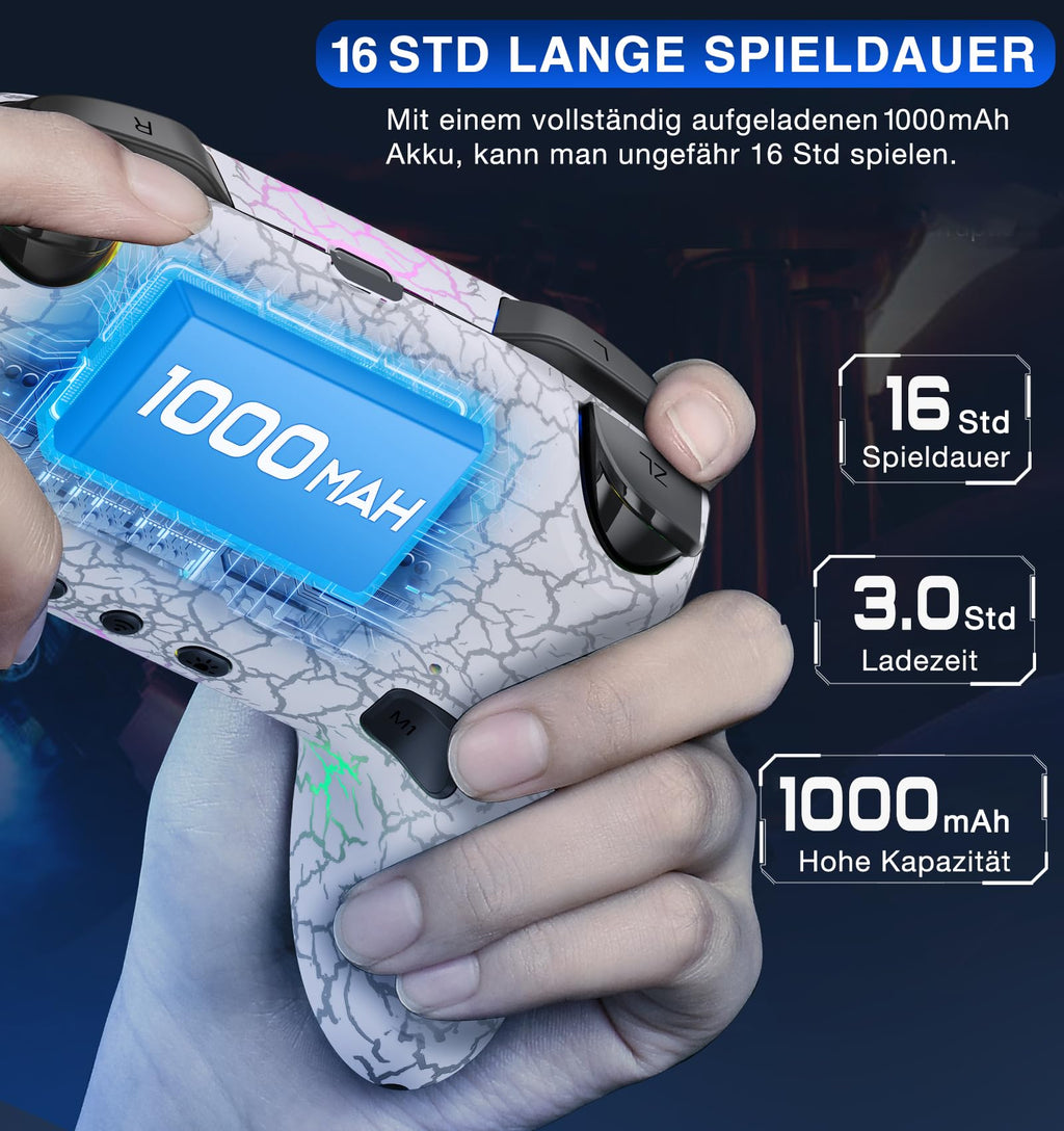 HELLCOOL Switch Controller, Kabellos Switch Pro Controller für Switch/Lite/OLED Konsole, Macro/Turbo/Aufwachfunktion, Präzise Steuerung, Dual Motors Vibration, 15 Std Spieldauer