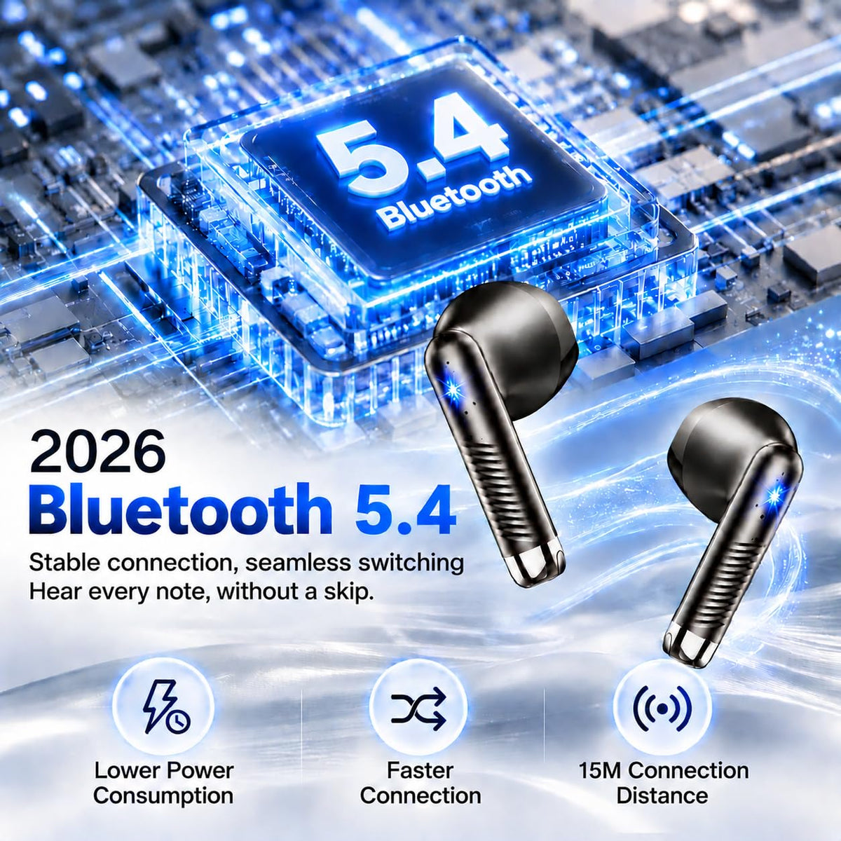 Drsaec Bluetooth Kopfhörer, In Ear Kopfhörer Kabellos Bluetooth 5.4