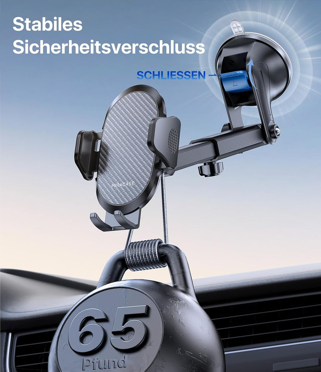 Miracase [2026 Upgraded Handyhalterung Auto Handy Halterung,Universal Car Phone Holder[Stärkste Saugnapf & Lüftungshaken] 360° Drehbar kfz autohalterung Lautsprecher für iPhone Samsung Galaxy Google