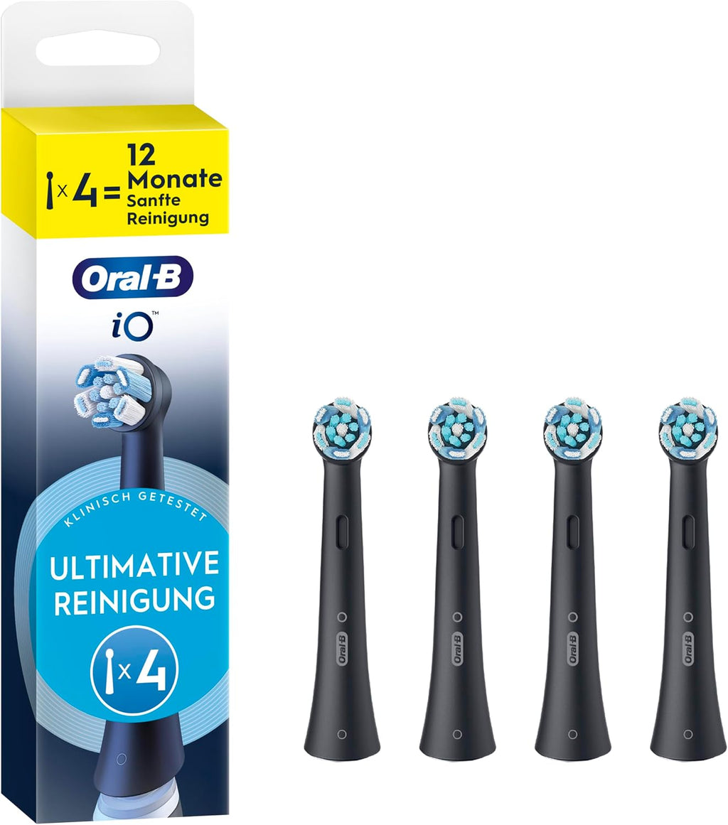 Oral-B iO Aufsteckbürsten Ultimative Reinigung, Schwarz, 4 Stück