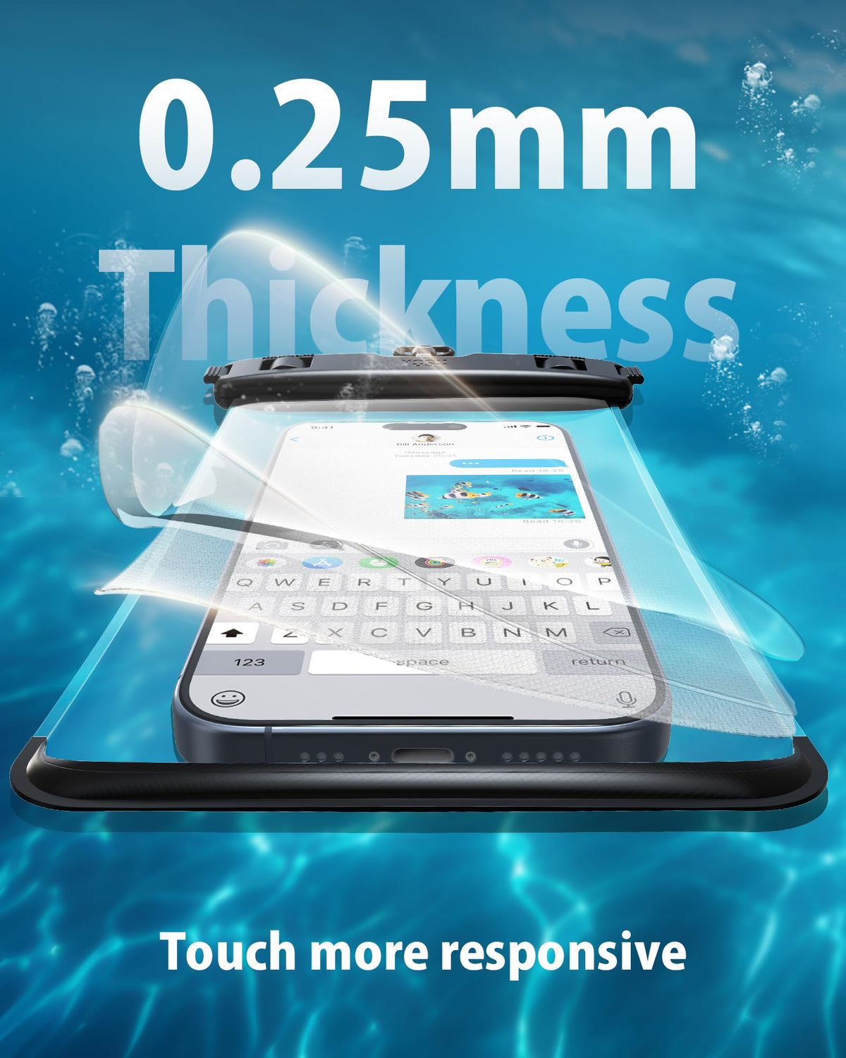 YOSH wasserdichte Handyhülle [Schwimmende & Nahtloser] 2 STK., bis zu 7,5"