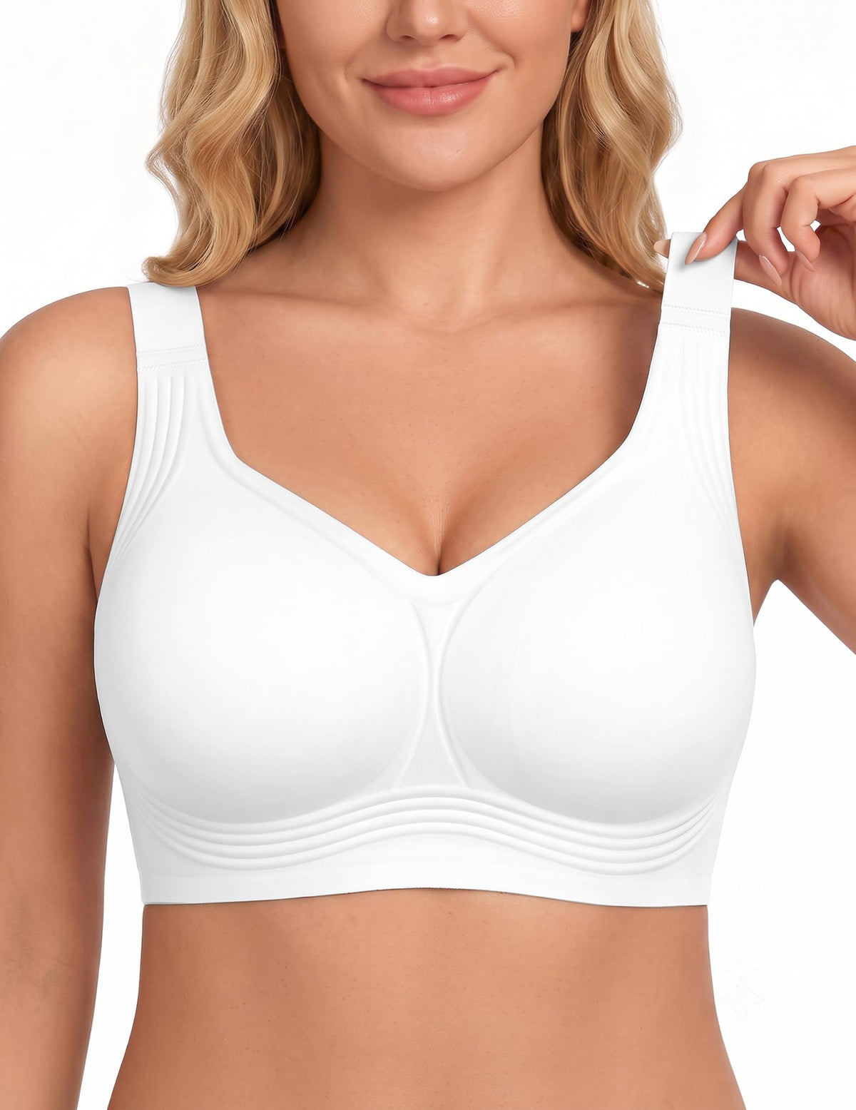 PoseFree Jelly Bras for Women, Wireless No Underwire, Full Coverage Support