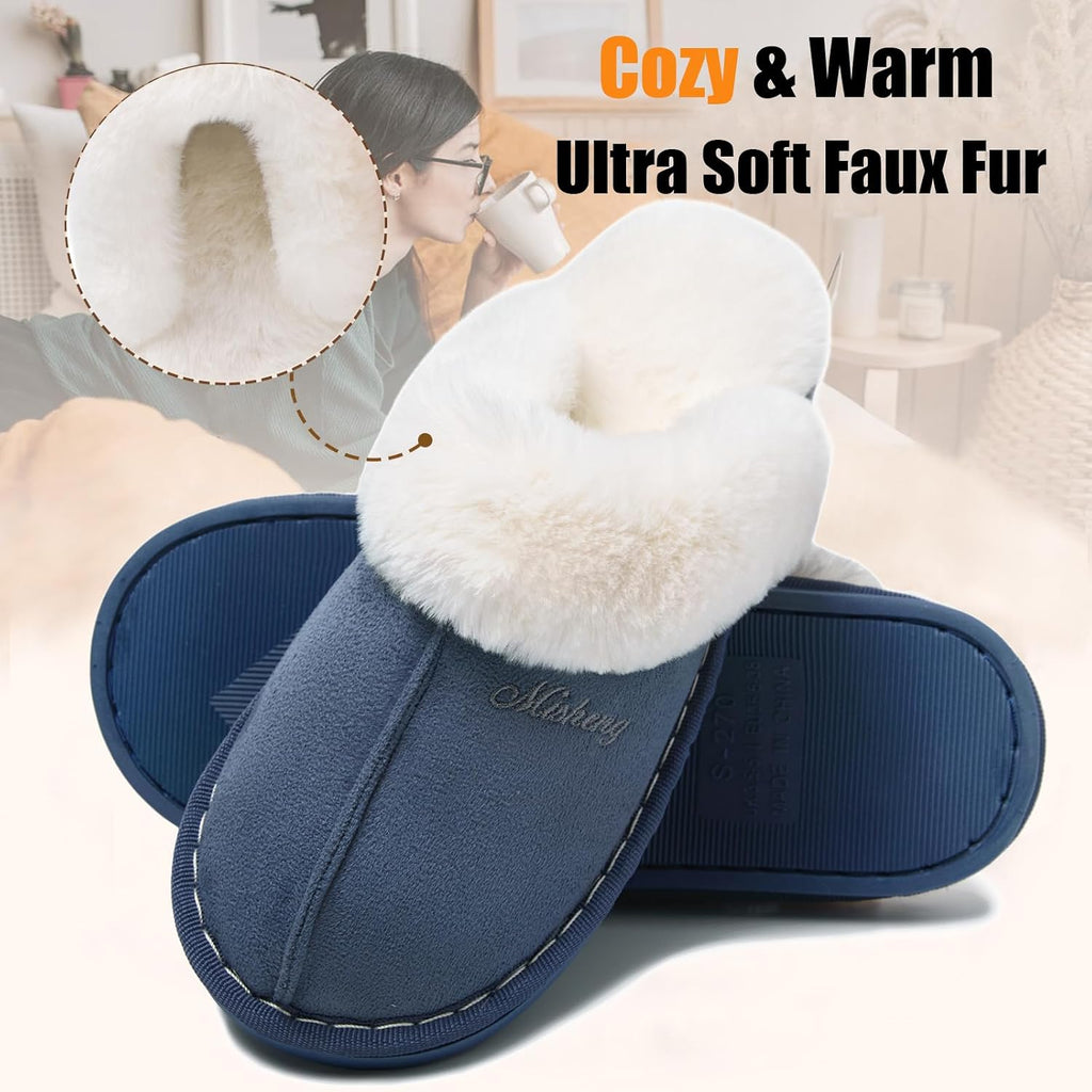 Misolin Damen Herren Hausschuhe Winter Warme Pantoffeln mit Memory-Schaum
