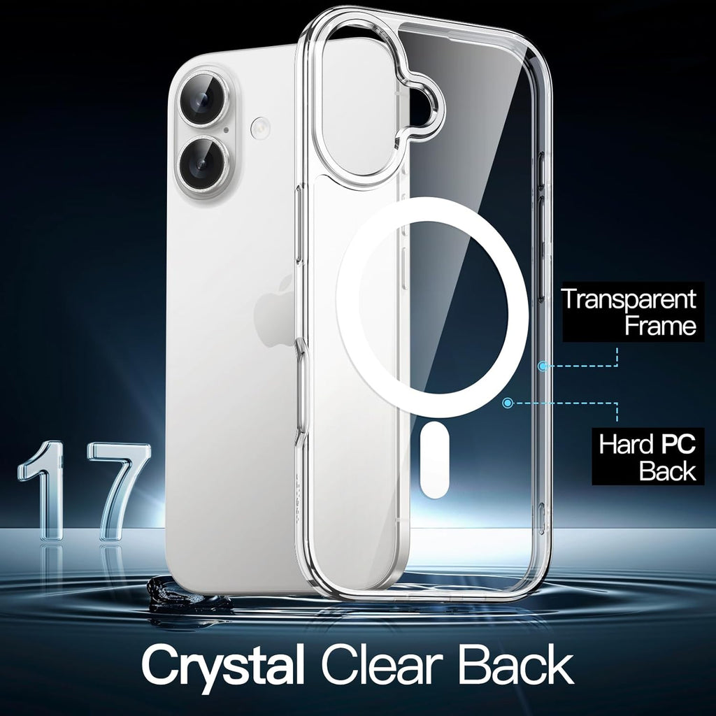JETech Magnetische Hülle für iPhone 17, Durchsichtig
