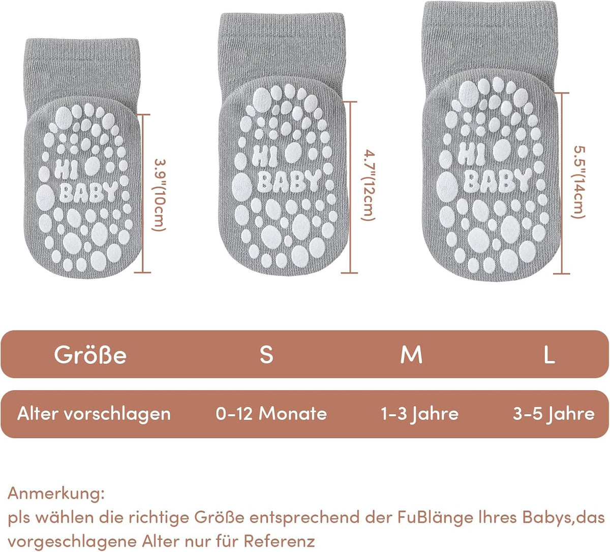 SockWaddles Chaussettes de bébé, 5 paires de chaussettes antidérapantes ABS respirantes pour enfants, chaussettes de bébé en coton, garçons et filles avec des animaux et des licornes