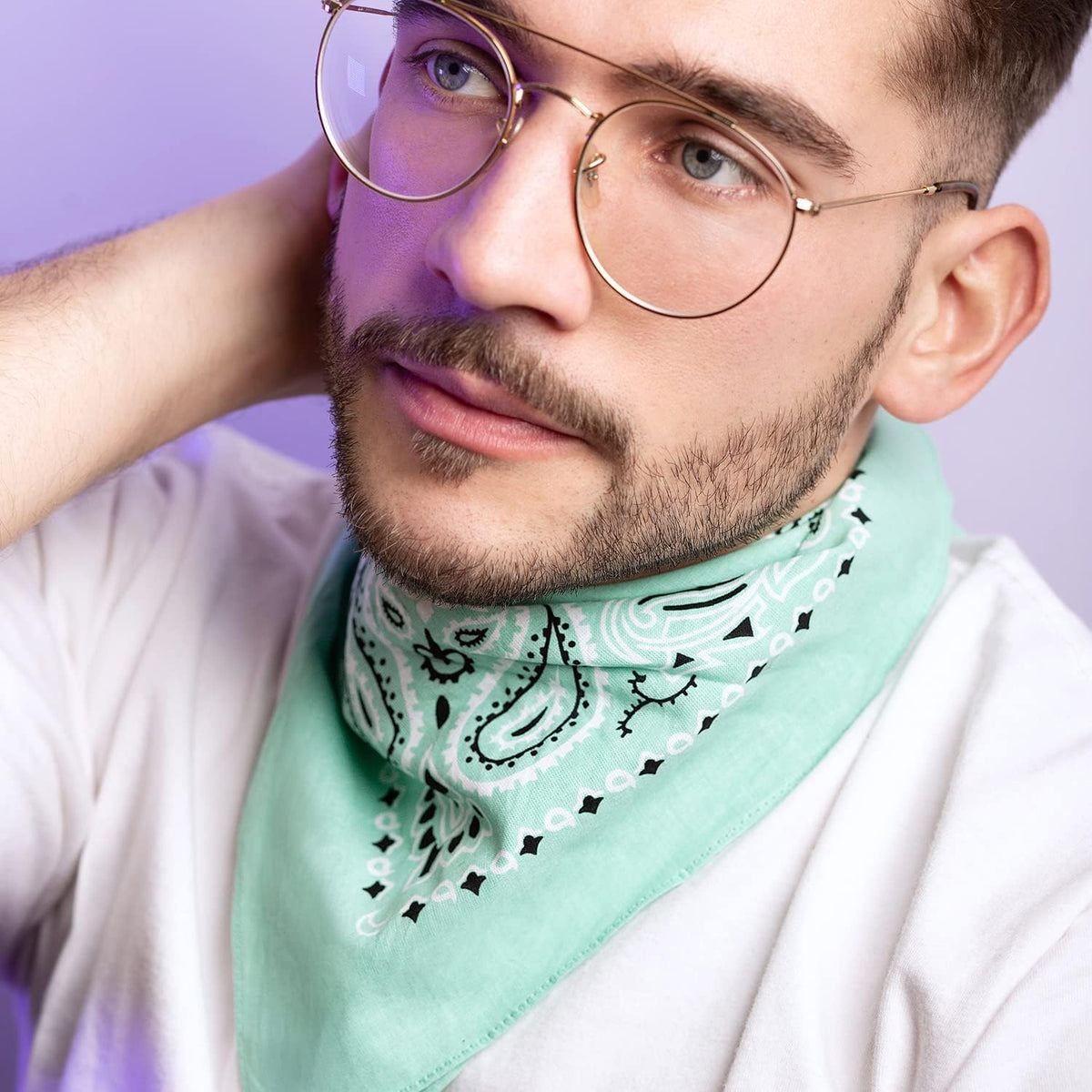 Bandana 100% Coton Qualité Premium - Epaisseur Supérieure - 20 Couleurs Exclusives - Motif Paisley