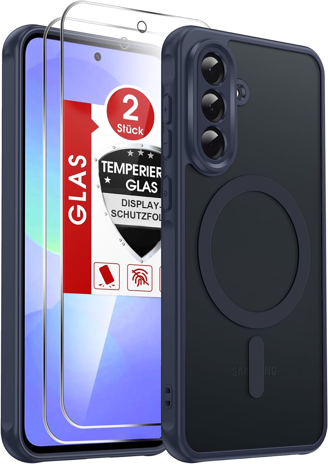 LeYi für Samsung Galaxy A06 4G Hülle für Magsafe mit 2X Panzerglas-Schwarz