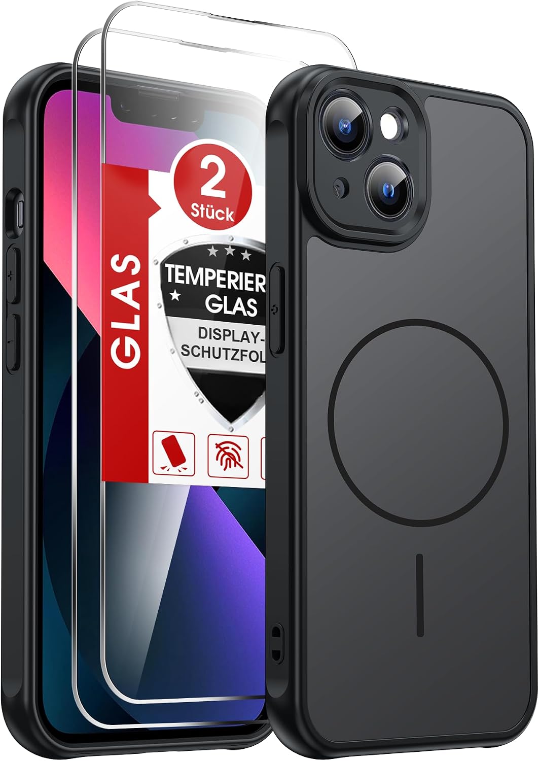 LeYi für Samsung Galaxy A06 4G Hülle für Magsafe mit 2X Panzerglas-Schwarz