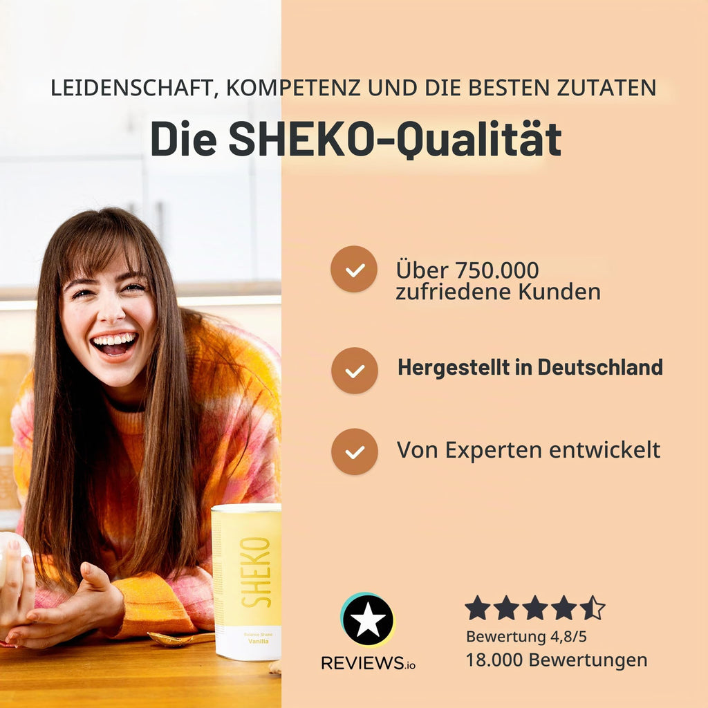 SHEKO Balance Shake Erdbeere – Mahlzeitersatz & Abnehmshake – 378 g