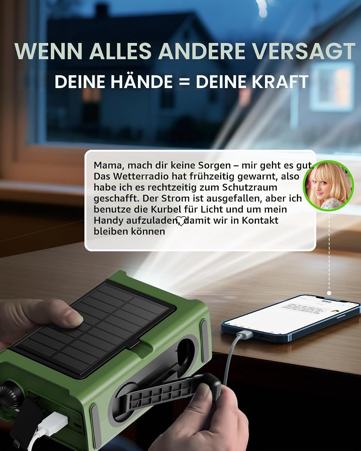 12000mAh Kurbelradio, DAB+/UKW, Notfallradio mit 8500mm² Solarpanel & 650mA Handkurbel-Dynamo, Solar Radio mit Bluetooth 5.0, Taschenlampe & Ladegerät, USB, SOS, Tragbares Radio für Camping & Notfälle