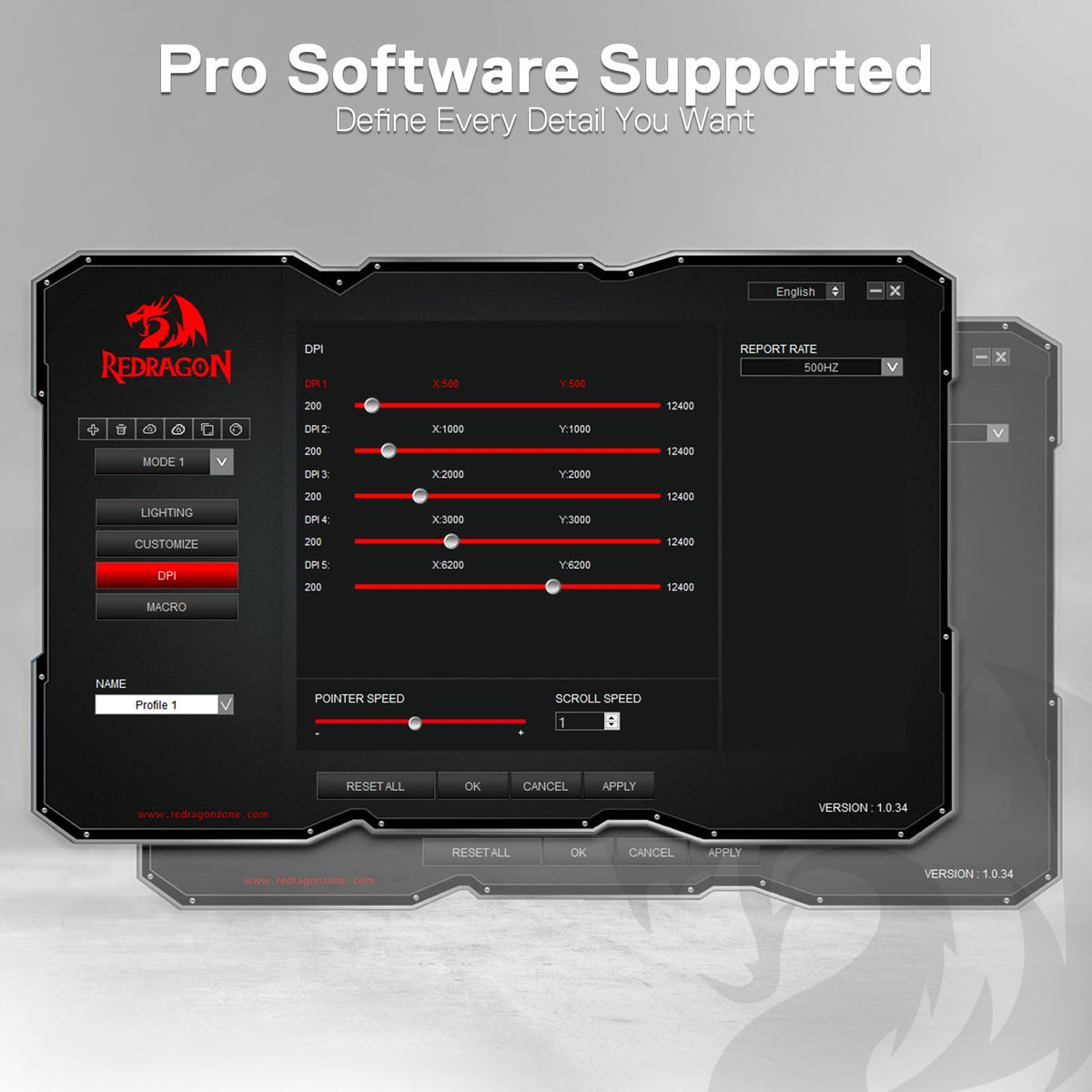 Redragon M908 Impact MMO Gaming Maus Kabelgebunden RGB 12400 DPI