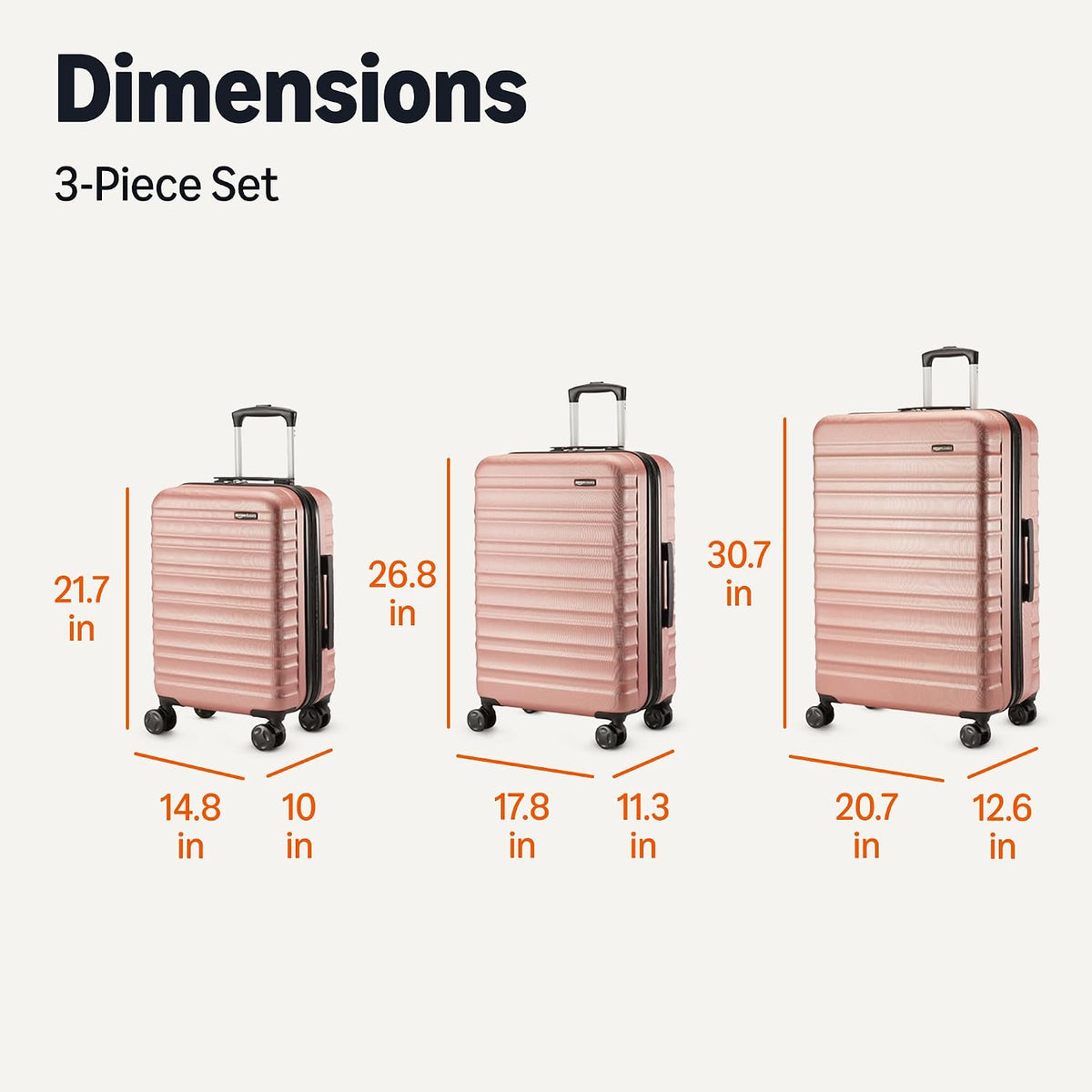 Amazon Basics 21" Hardside Carry-On Luggage with Spinner Wheels, Expandable for Up to 25% More Space, Scratch-Resistant Hard Shell, Telescoping Handle, Black