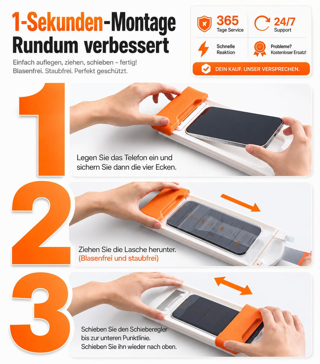 TORRAS für iPhone 18 Pro für Panzerglas TOP 9H+, Auto-Montage, 2 Stück